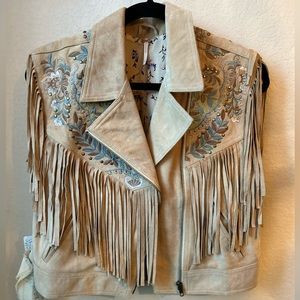 Free People Rider Festival Suede Vest Small